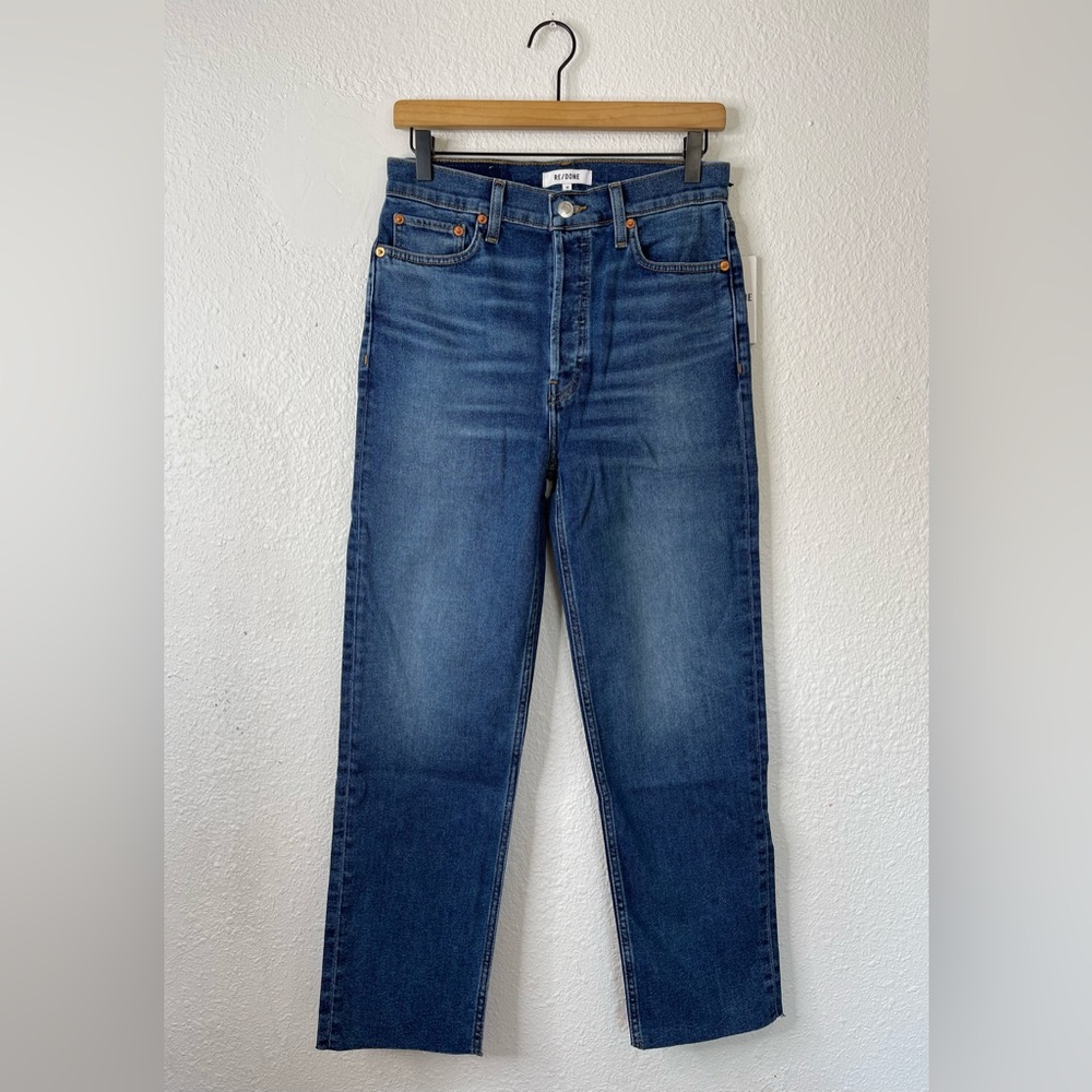 RE/DONE 70s Stove Pipe Jeans in True Indigo Size 28 NWT